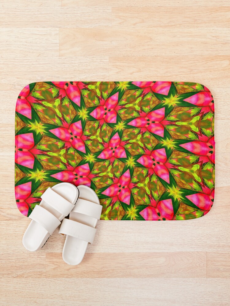 Thumbnail 1 of 6, Bath Mat, Bleeding Heart Flower designed and sold by Patternflower.