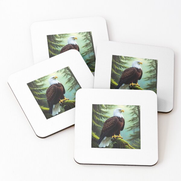 Item preview, A majestic bald eagle in the forest designed and sold by JokeRStyles.