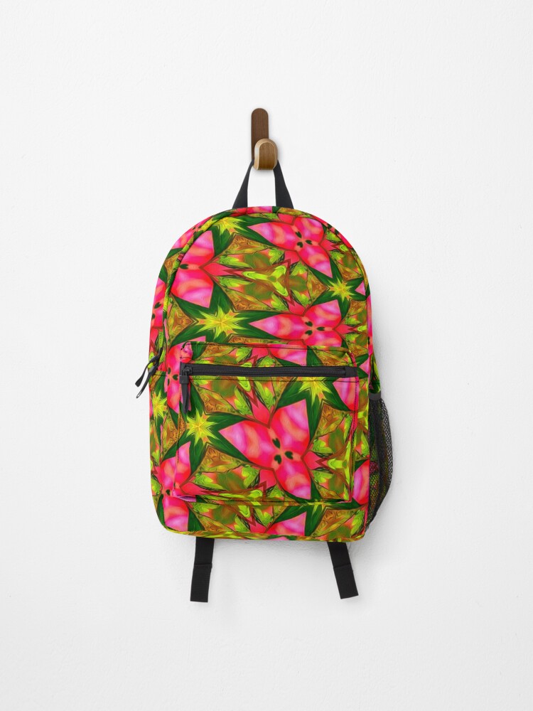 Thumbnail 1 of 3, Backpack, Bleeding Heart Flower designed and sold by Patternflower.