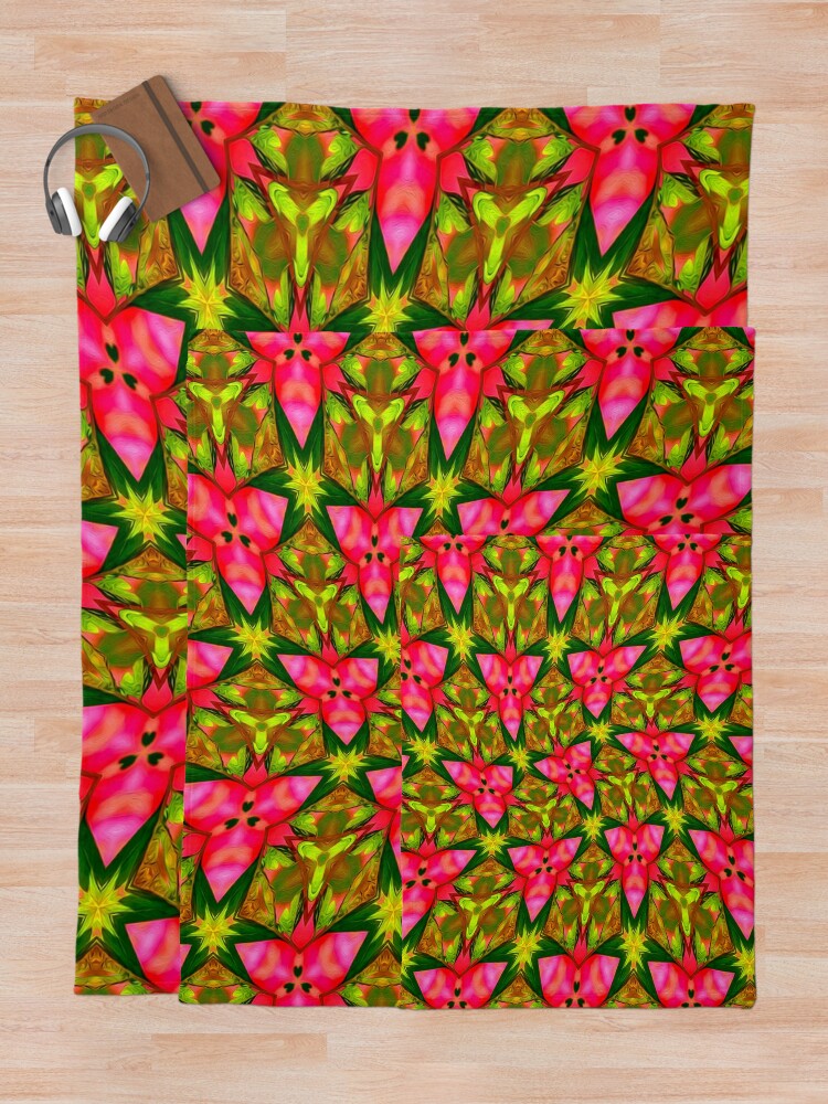 Thumbnail 5 of 6, Throw Blanket, Bleeding Heart Flower designed and sold by Patternflower.