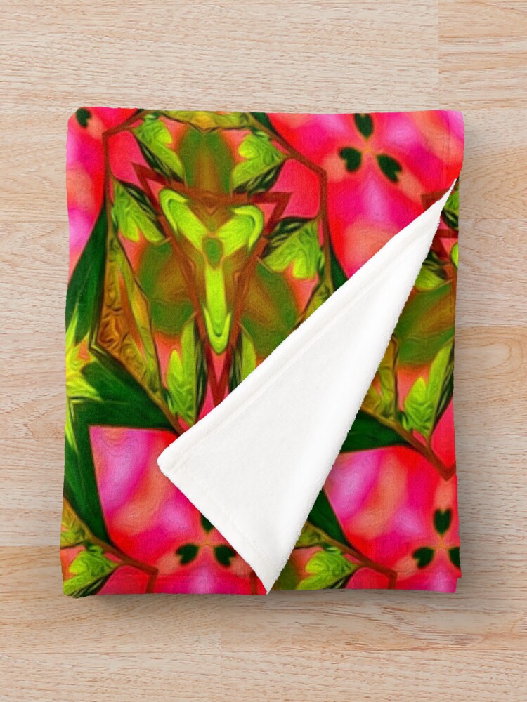 Thumbnail 3 of 6, Throw Blanket, Bleeding Heart Flower designed and sold by Patternflower.