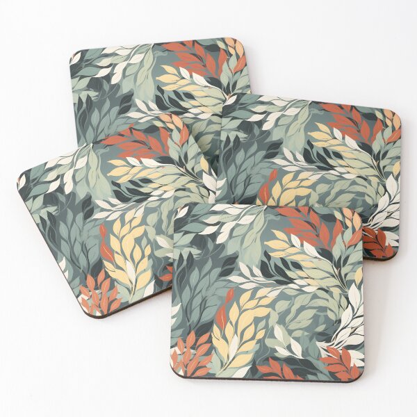 Item preview, Amber Green White and Yellow Autumn Leaves—autumn pattern, autumn design, fall design, wallpaper, seamless, fashion illustration designed and sold by ignasirus.