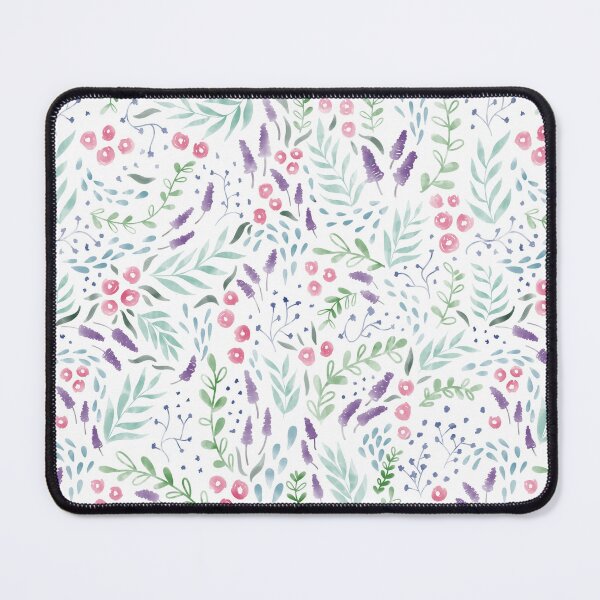 Item preview, Watercolor pink roses and purple lavender pattern designed and sold by Fern and Quill.