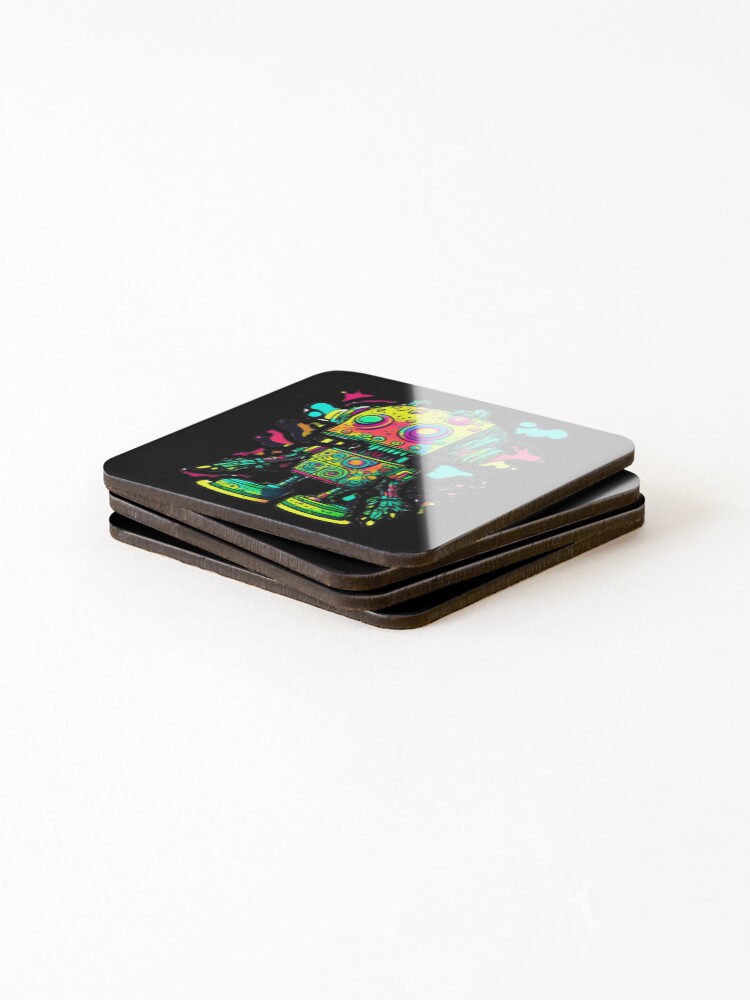 Thumbnail 4 of 5, Coasters (Set of 4), PSYCHEDELIC ACID ROBOT #2 designed and sold by RICK-TURNER.