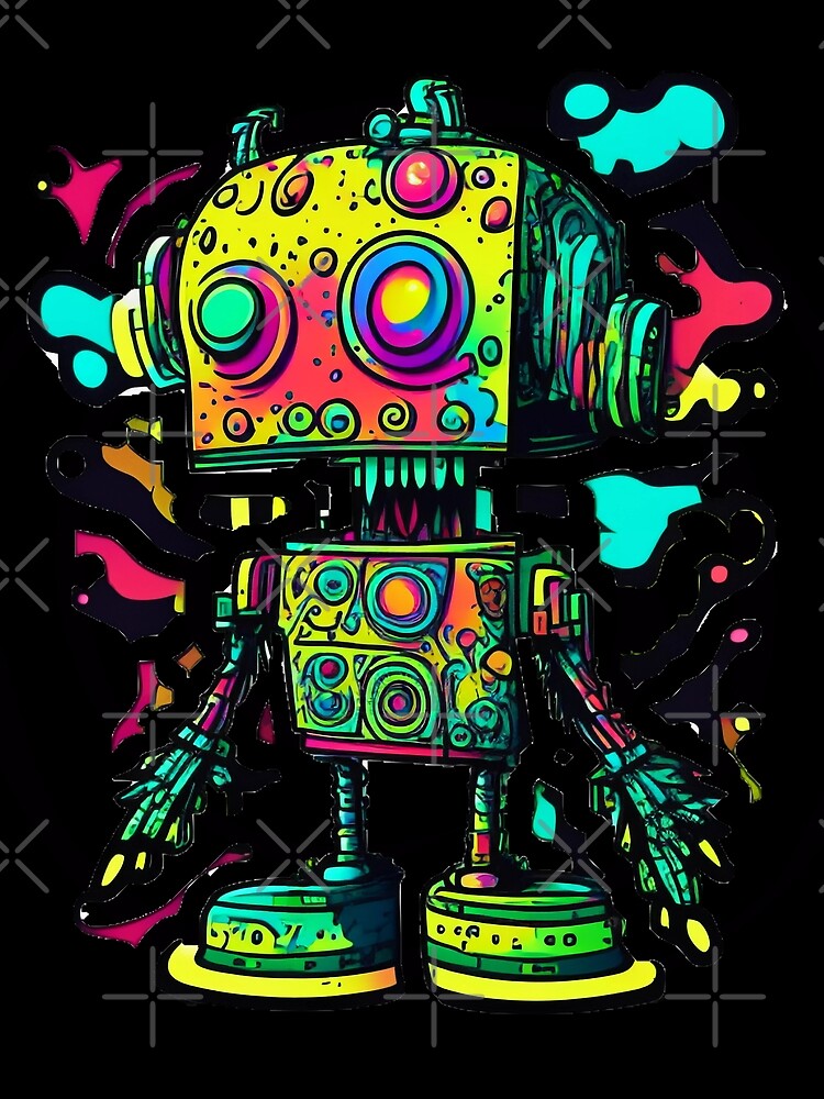 Thumbnail 3 of 3, Scarf, PSYCHEDELIC ACID ROBOT #2 designed and sold by RICK-TURNER.