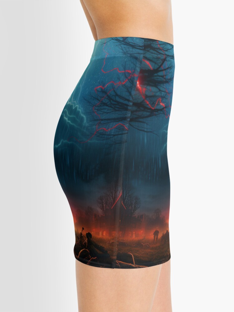 Thumbnail 2 of 4, Mini Skirt, STRANGER THINGS HAWKINS POSTER designed and sold by OurBarcode.