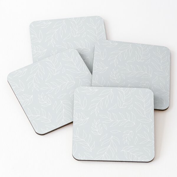 Item preview, Minimalist leaf outline pattern on grey designed and sold by Fern and Quill.