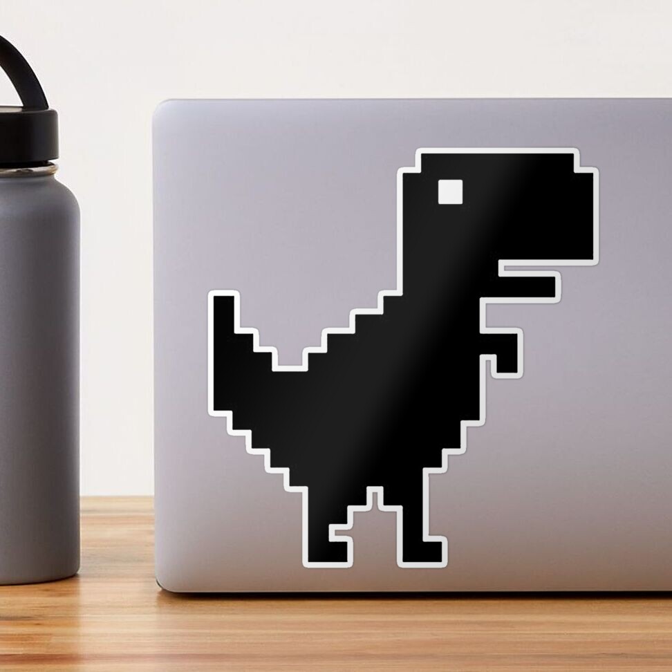 no internet dinosaur game Sticker for Sale by SWGAVA