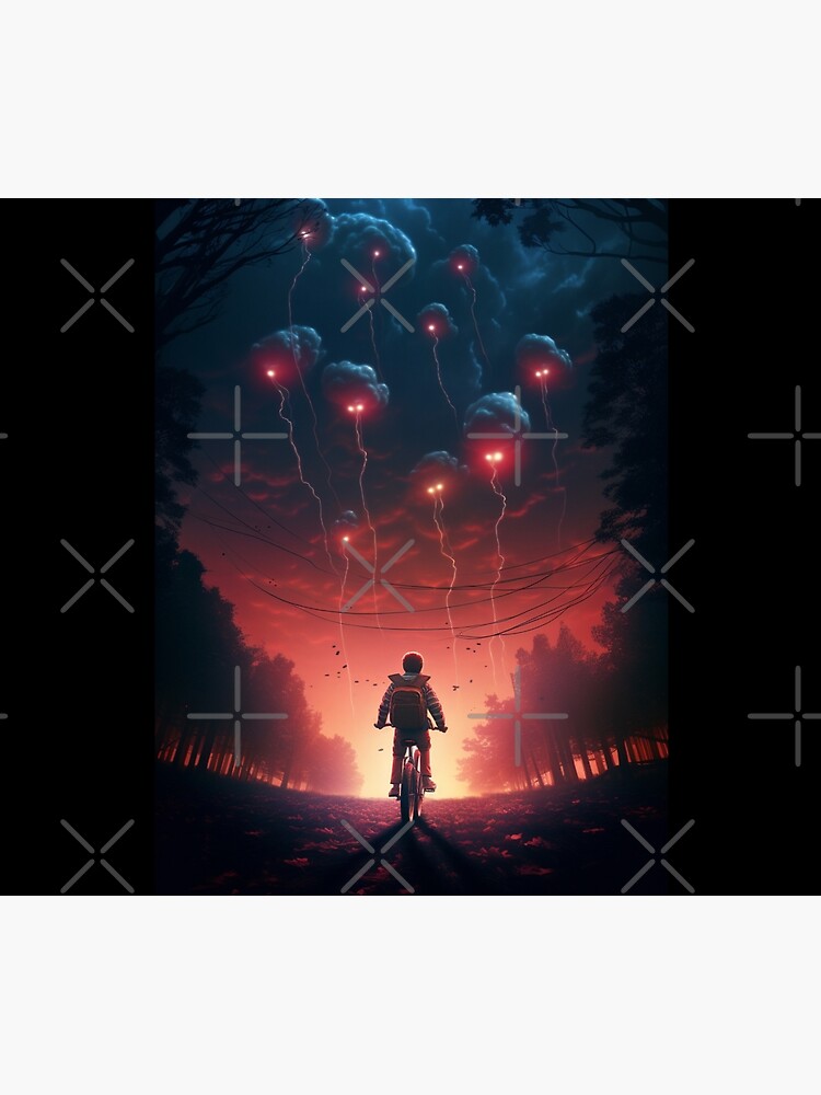 Thumbnail 6 of 6, Comforter, STRANGER THINGS POSTER designed and sold by OurBarcode.