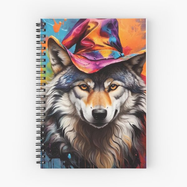 Artikelvorschau, Wolf-Porträt mit Halloween-Hut entworfen und verkauft von Wolfheartart.