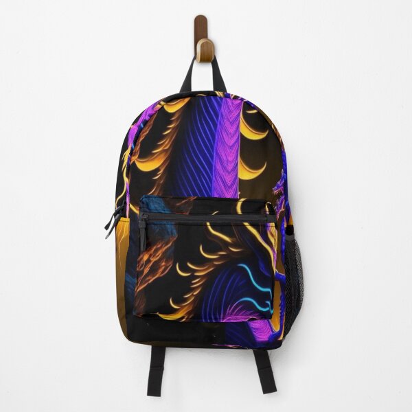 Item preview, Two bright dragons in neon type colours on a dark brown and firery background designed and sold by DWeyers.