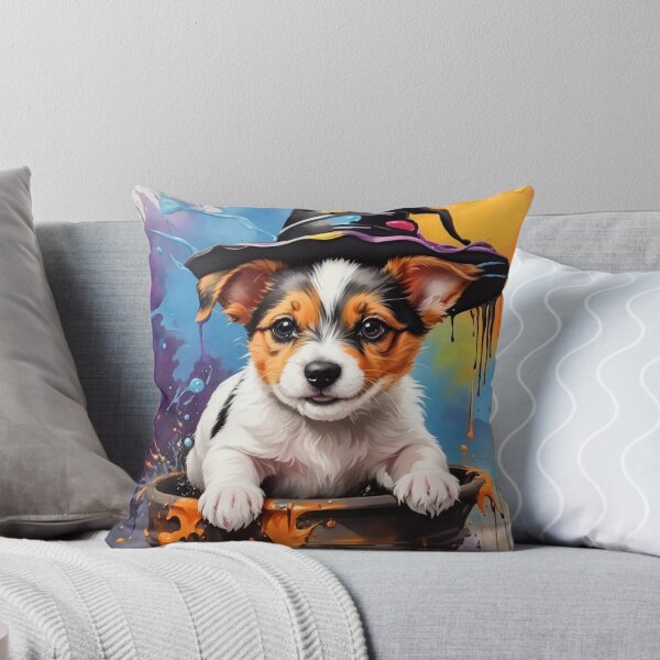 Item preview, Jack Russell Puppy Portrait With A Hallowen Theme designed and sold by Wolfheartart.