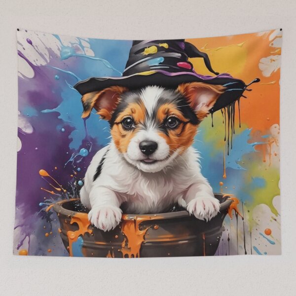 Item preview, Jack Russell Puppy Portrait With A Hallowen Theme designed and sold by Wolfheartart.