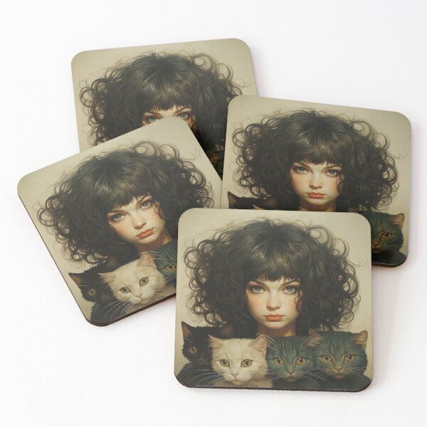 Item preview, Girl and 4 Cats EP.1 designed and sold by HELLOBABA.