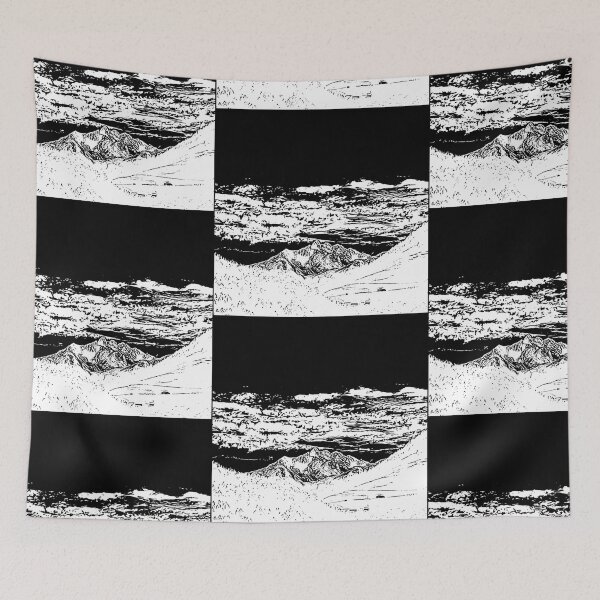 Item preview, Sketch of mountains against the sky designed and sold by FlowerandDesing.