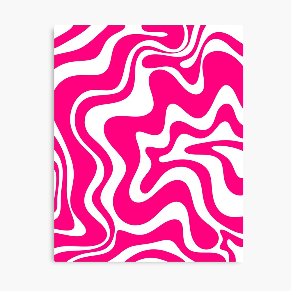 Retro Liquid Swirl Abstract Pattern in Bright Hot Pink