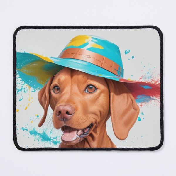 Item preview, Vizlas Puppy Portrait With A Rain Hat designed and sold by Wolfheartart.