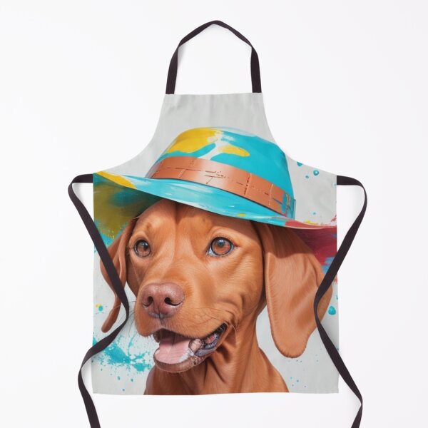 Item preview, Vizlas Puppy Portrait With A Rain Hat designed and sold by Wolfheartart.