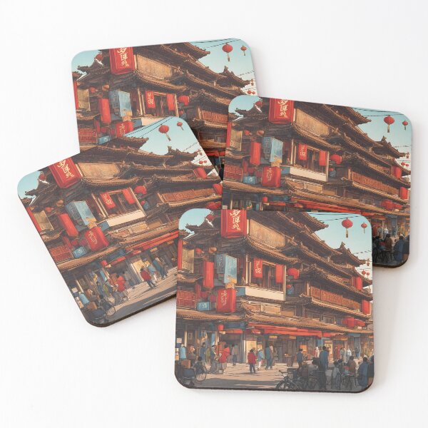 Item preview, Colorful Street Scene in Beijing designed and sold by RandomJunction.