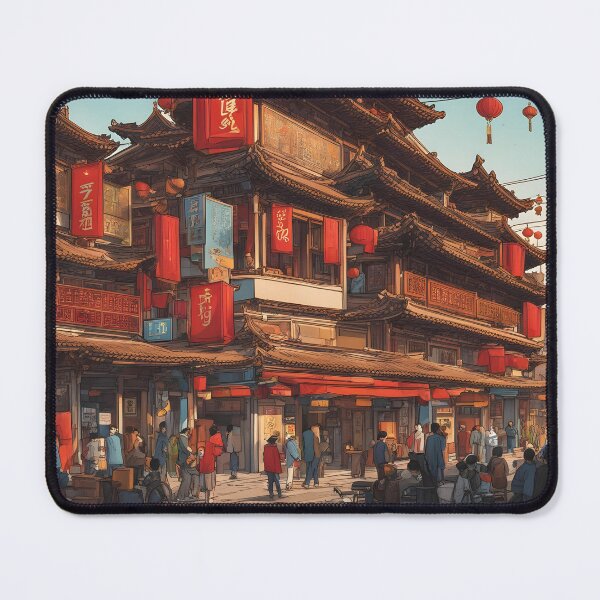 Item preview, Colorful Street Scene in Beijing designed and sold by RandomJunction.