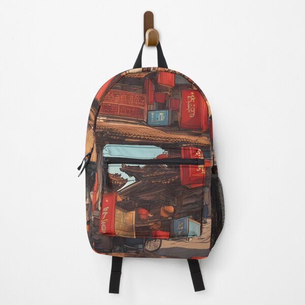 Item preview, Colorful Street Scene in Beijing designed and sold by RandomJunction.