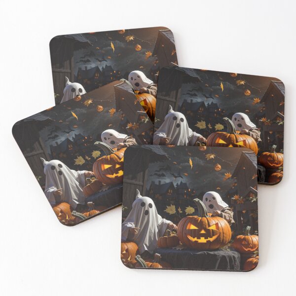 Item preview, Enchanted Allure: Spooky Halloween Delights with Ghosts, Pumpkins, Moon, and Bat designed and sold by irosh madushan.