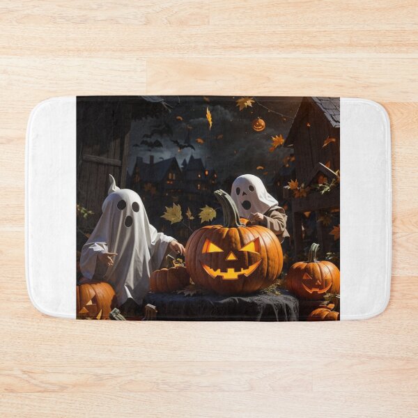Item preview, Enchanted Allure: Spooky Halloween Delights with Ghosts, Pumpkins, Moon, and Bat designed and sold by irosh madushan.