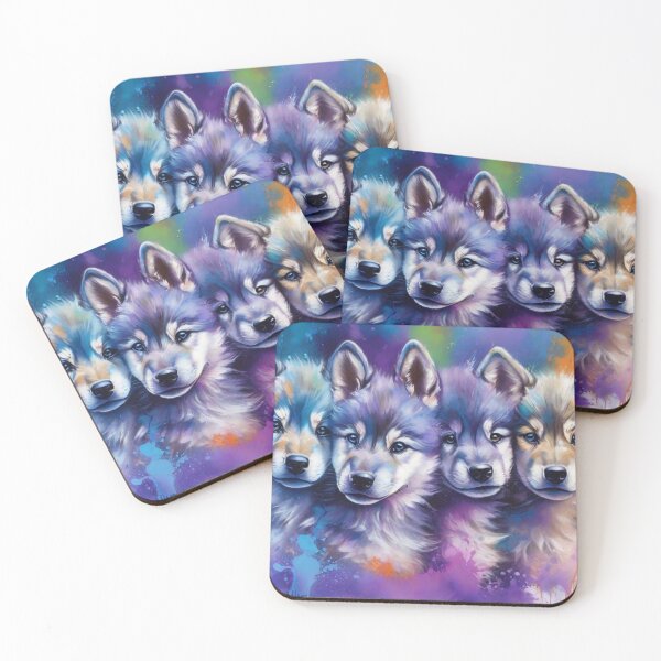 Item preview, Wolf Friends: A Wolf Puppy Portrait designed and sold by Wolfheartart.