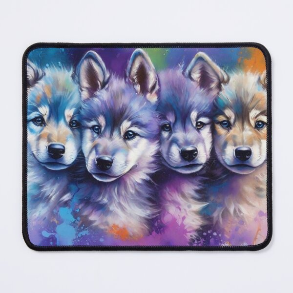 Item preview, Wolf Friends: A Wolf Puppy Portrait designed and sold by Wolfheartart.