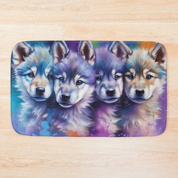 Item preview, Wolf Friends: A Wolf Puppy Portrait designed and sold by Wolfheartart.