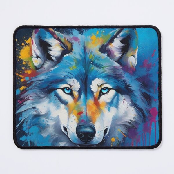 Item preview, Stunning Blue Eyed Wolf Portrait designed and sold by Wolfheartart.