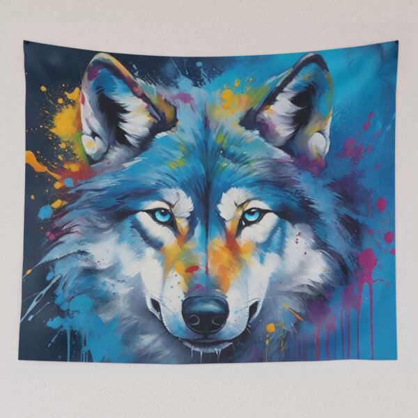 Item preview, Stunning Blue Eyed Wolf Portrait designed and sold by Wolfheartart.