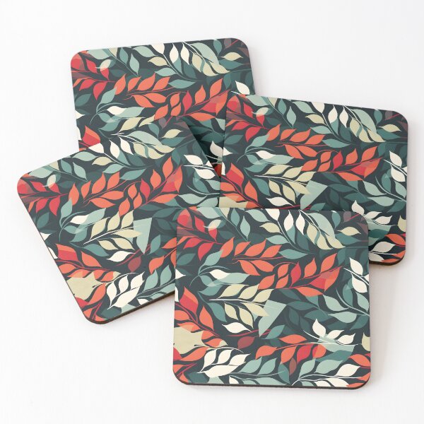 Item preview, Sparser Red Orange Green White and Yellow Fall Foliage—autumn pattern, autumn design, fall fashion, wallpaper, seamless, leaves illustration, designed and sold by ignasirus.