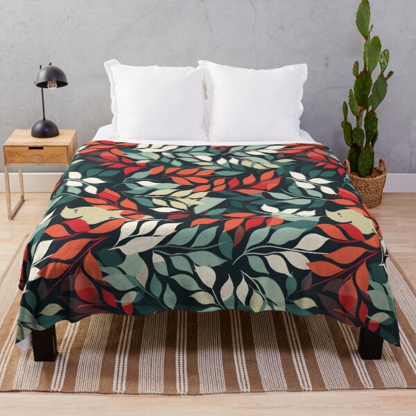 Item preview, Sparser Red Orange Green White and Yellow Fall Foliage—autumn pattern, autumn design, fall fashion, wallpaper, seamless, leaves illustration, designed and sold by ignasirus.