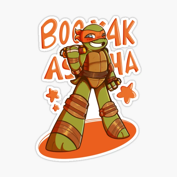 2012 turtles flipping leo off Sticker for Sale by bluezeri