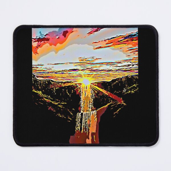 Item preview, Sketch sunrise over waterfall designed and sold by FlowerandDesing.