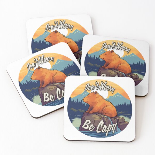 Item preview, Don't Worry / Be Capy(bara) designed and sold by Bug & Brush.