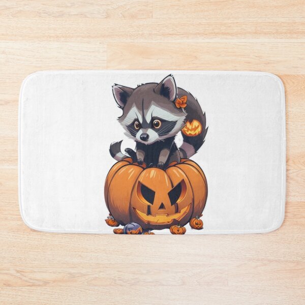 Item preview, Whimsical Raccoon on Pumpkin: A Halloween Delight designed and sold by irosh madushan.