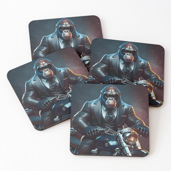 Item preview, Harley Gorilla: Fantastical Fusion of Biker Spirit and Classy Charm designed and sold by Thonja.