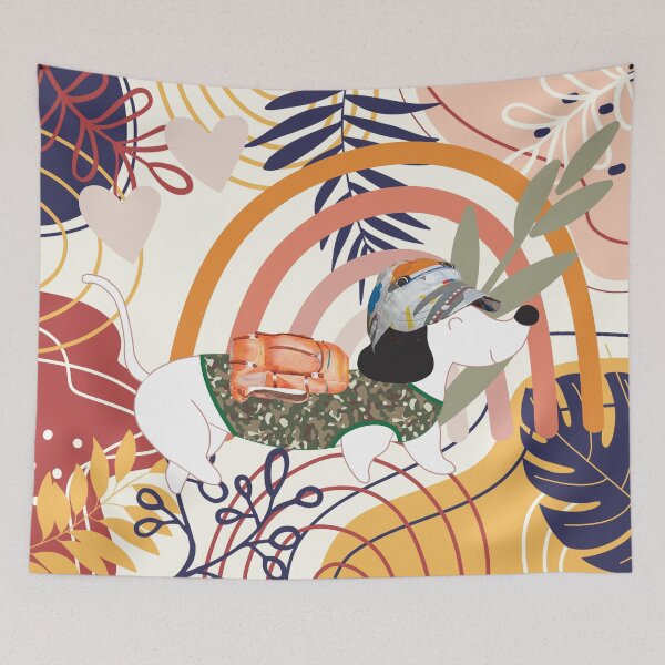 Item preview, Cute  Dachshund Cartoon Wearing Outdoor Costumes designed and sold by Vachala.