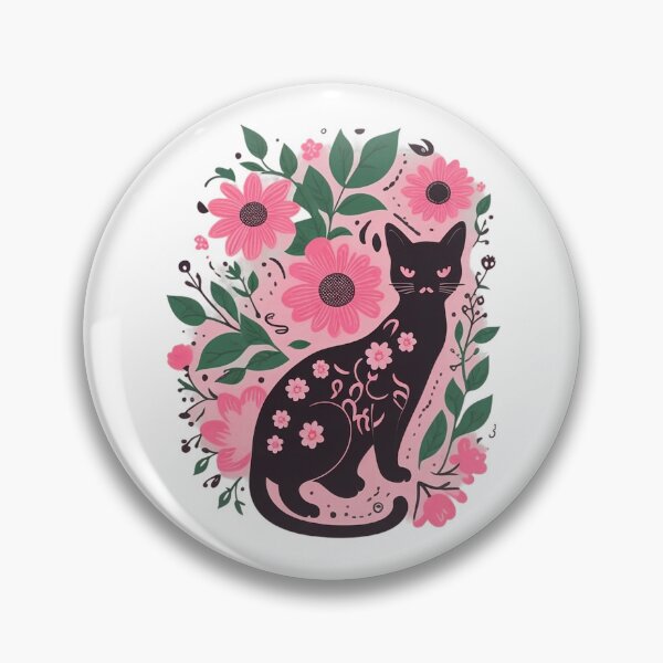 Item preview, Pink Flowers With Brown Cat designed and sold by Uday24.