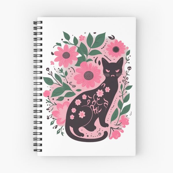 Item preview, Pink Flowers With Brown Cat designed and sold by Uday24.