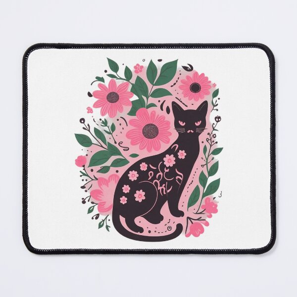 Item preview, Pink Flowers With Brown Cat designed and sold by Uday24.