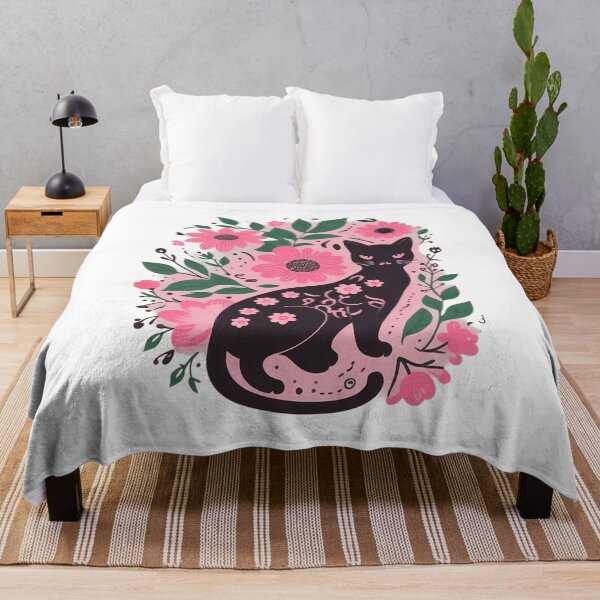 Item preview, Pink Flowers With Brown Cat designed and sold by Uday24.