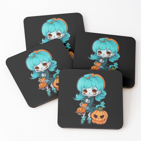 Item preview, Halloween Skeleton Kawaii Girl  designed and sold by CatCoconut-Art.