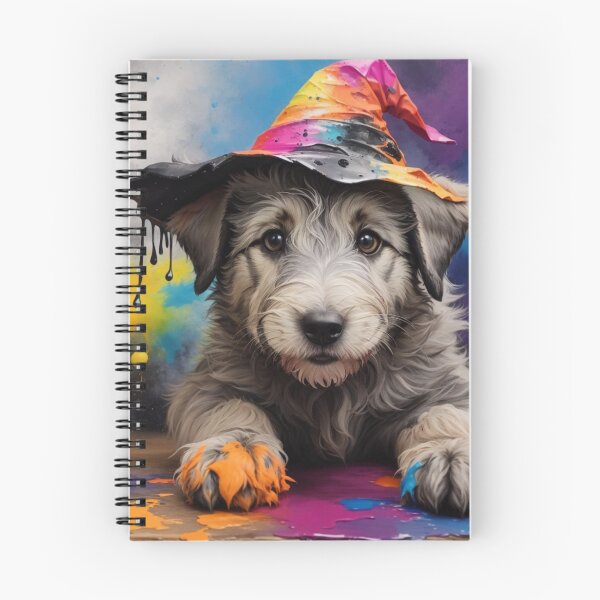 Item preview, Wolfhound Puppy Portrait With a Halloween Hat designed and sold by Wolfheartart.