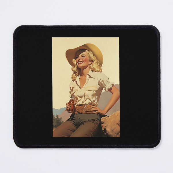 Item preview, Vintage Illustration Western Woman Coastal Cowgirl Dorm Art designed and sold by FnsShop.