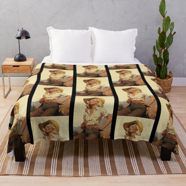 Item preview, Vintage Illustration Western Woman Coastal Cowgirl Dorm Art designed and sold by FnsShop.
