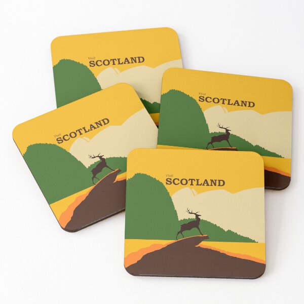 Item preview, Vintage, Visit Scotland poster with stag at bay. designed and sold by EdgyEdgeArt.