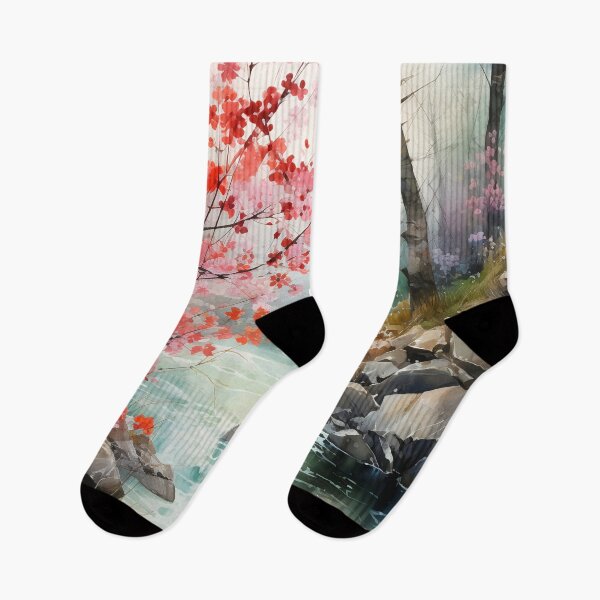 Item preview, River cascades through the beautiful woods at sunset 12 designed and sold by Art by Lilia.
